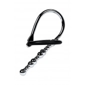 Серебристый уретральный плаг-бусины TOYFA Metal с мягким фиксириющим кольцом - ToyFa - купить с доставкой в Симферополе