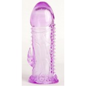 Фиолетовая гелевая насадка с шипами - 13 см. - Toyfa Basic - в Симферополе купить с доставкой