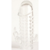 Гелевая прозрачная насадка с 2 отростками - 13 см. - Toyfa Basic - в Симферополе купить с доставкой