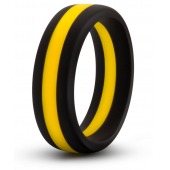 Черно-желтое силиконовое эрекционное кольцо Silicone Go Pro Cock Ring - Blush Novelties - в Симферополе купить с доставкой