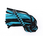 Черно-голубая замшевая плеть с ромбами на ручке - 58 см. - БДСМ Арсенал - купить с доставкой в Симферополе