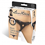 Черные плюшевые трусики для страпона - Lux Fetish - купить с доставкой в Симферополе