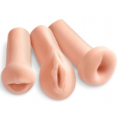 Комплект из 3 мастурбаторов All 3 Holes: вагина, анус, ротик - Pipedream - в Симферополе купить с доставкой