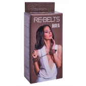Коричневые кожаные наручники Maya - Rebelts - купить с доставкой в Симферополе