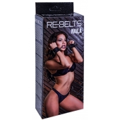 Черные кожаные наручники Naila - Rebelts - купить с доставкой в Симферополе