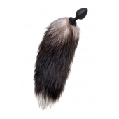 Черная анальная втулка с хвостом чернобурой лисы - размер М - POPO Pleasure в Симферополе Черная анальная втулка с хвостом чернобурой лисы - размер М - POPO Pleasure