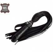 Черная плеть  Ковбой  с ручкой-фаллосом - 55 см. - Sitabella - купить с доставкой в Симферополе