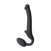 Черный безремневой страпон Silicone Bendable Strap-On S - Strap-on-me - купить с доставкой в Симферополе