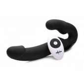Черный безремневой страпон Urge Silicone Strap On с пультом ДУ - 24 см. - XR Brands - купить с доставкой в Симферополе