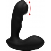 Черный стимулятор простаты Alpha-Pro 7X P-Milker Silicone Prostate Stimulator with Milking Bead - XR Brands - в Симферополе купить с доставкой