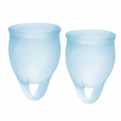 Набор голубых менструальных чаш Feel confident Menstrual Cup - Satisfyer - купить с доставкой в Симферополе