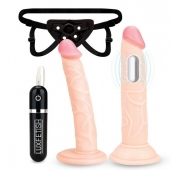 Регулируемые трусики с 2 насадками - 16 и 15 см. - Lux Fetish - купить с доставкой в Симферополе