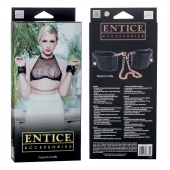 Черные мягкие наручники Entice French Cuffs с цепью - California Exotic Novelties - купить с доставкой в Симферополе