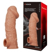 Телесная насадка на фаллос с отверстием для мошонки EXTREME SLEEVE - 17,6 см. - KOKOS - в Симферополе купить с доставкой