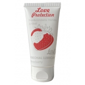 Лубрикант на водной основе с ароматом малины Love Protection Strawberry - 50 мл. - Lola Games - купить с доставкой в Симферополе