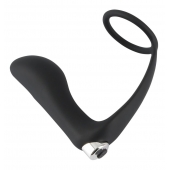 Черное эрекционное кольцо с анальной вибропробкой Vibrating Ring   Plug - Orion - в Симферополе купить с доставкой