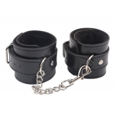 Черные оковы на ноги Obey Me Leather Ankle Cuffs - Chisa - купить с доставкой в Симферополе