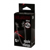 Черные зажимы на соски на цепочке BLAZE DELUXE NIPPLE CLAMPS - Dream Toys - купить с доставкой в Симферополе