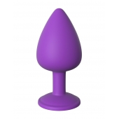 Фиолетовая анальная пробка со стразом Her Little Gem Large Plug - 9,5 см. - Pipedream - купить с доставкой в Симферополе