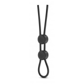 Черное двойное эрекционное лассо Silicone Double Loop Cock Ring - Blush Novelties - в Симферополе купить с доставкой