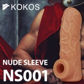 Телесная открытая насадка-реалистик с подхватом мошонки Nude Sleeve M - 12 см. - KOKOS - в Симферополе купить с доставкой