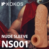 Телесная открытая насадка-реалистик с подхватом мошонки Nude Sleeve S - 10 см. - KOKOS - в Симферополе купить с доставкой