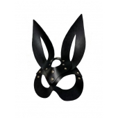 Черная кожаная маска зайки Miss Bunny - БДСМ Арсенал - купить с доставкой в Симферополе