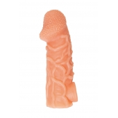 Телесная закрытая насадка с венками Cock Sleeve Size L - 17,6 см. - KOKOS - в Симферополе купить с доставкой