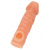 Телесная закрытая насадка с шершавой головкой Cock Sleeve Size L - 17,6 см. - KOKOS - в Симферополе купить с доставкой