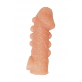 Телесная закрытая насадка с шишечками Cock Sleeve Size S - 13,8 см. - KOKOS - в Симферополе купить с доставкой