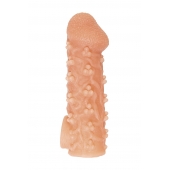 Телесная закрытая насадка с пучками шишечек Cock Sleeve Size M - 15,6 см. - KOKOS - в Симферополе купить с доставкой
