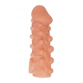 Телесная закрытая насадка с шариками Cock Sleeve Size L - 17,6 см. - KOKOS - в Симферополе купить с доставкой