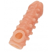 Телесная закрытая насадка с шариками Cock Sleeve Size L - 17,6 см. - KOKOS - в Симферополе купить с доставкой