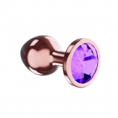 Пробка цвета розового золота с фиолетовым кристаллом Diamond Amethyst Shine S - 7,2 см. - Lola Games - купить с доставкой в Симферополе