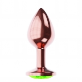 Пробка цвета розового золота с лаймовым кристаллом Diamond Emerald Shine S - 7,2 см. - Lola Games - купить с доставкой в Симферополе