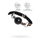 Черный кляп-шар на леопардовых ремешках Anonymo - ToyFa - купить с доставкой в Симферополе Черный кляп-шар на леопардовых ремешках Anonymo - ToyFa - купить с доставкой в Симферополе