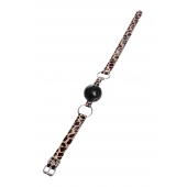 Черный кляп-шар на леопардовых ремешках Anonymo - ToyFa - купить с доставкой в Симферополе Черный кляп-шар на леопардовых ремешках Anonymo - ToyFa - купить с доставкой в Симферополе