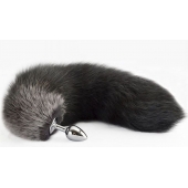 Серебристая анальная пробка с хвостом - Sitabella в Симферополе Серебристая анальная пробка с хвостом - Sitabella