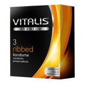 Ребристые презервативы VITALIS PREMIUM ribbed - 3 шт. - Vitalis - купить с доставкой в Симферополе