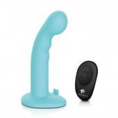 Голубая изогнутая насадка 6in Remote Control Ripple P-Spot G-Spot на черных трусиках - 16 см. - Pegasus - купить с доставкой в Симферополе