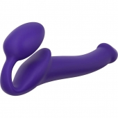 Фиолетовый безремневой страпон Silicone Bendable Strap-On - size S - Strap-on-me - купить с доставкой в Симферополе