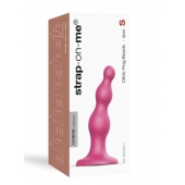Розовая насадка Strap-On-Me Dildo Plug Beads size S - Strap-on-me - купить с доставкой в Симферополе