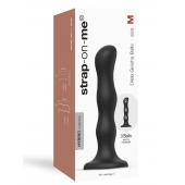 Черная насадка Strap-On-Me Dildo Geisha Balls size M - Strap-on-me - купить с доставкой в Симферополе