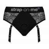 Черные трусики для насадок Diva Lingerie Harness - size S - Strap-on-me - купить с доставкой в Симферополе