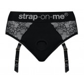 Черные трусики для насадок Diva Lingerie Harness - size M - Strap-on-me - купить с доставкой в Симферополе