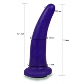 Фиолетовая гладкая изогнутая насадка-плаг - 13,3 см. - LOVETOY (А-Полимер) - купить с доставкой в Симферополе