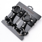 Черные наручники с креплением на кисть руки - Crazy Handmade - купить с доставкой в Симферополе
