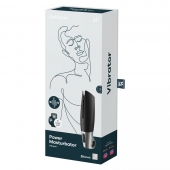 Черный мастурбатор с вибрацией Power Masturbator - Satisfyer - в Симферополе купить с доставкой