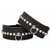 Черные поножи Diamond Studded Ankle Cuffs - Shots Media BV - купить с доставкой в Симферополе