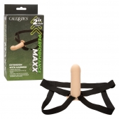 Телесный фаллопротез из силикона Extension with Harness - 15,75 см. - California Exotic Novelties - купить с доставкой в Симферополе